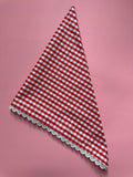 Foulard vichy rouge et blanc - vue à plat - Melanink