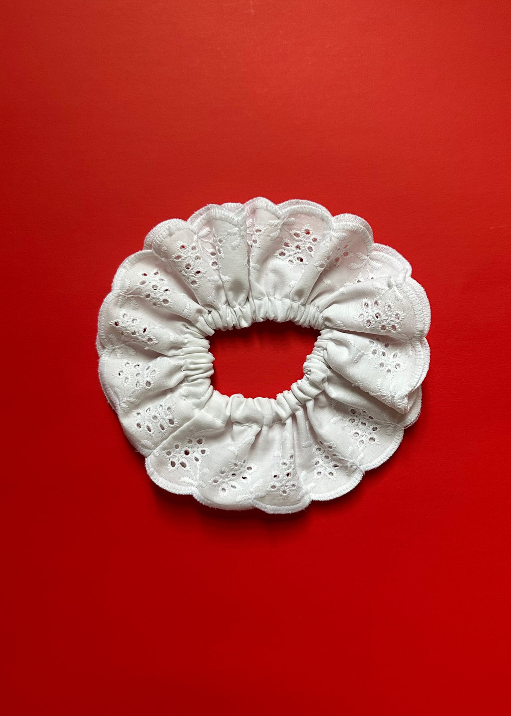 Chouchou dentelle blanche moyen - Melanink