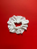 Chouchou dentelle blanche petit - vue de face - Melanink